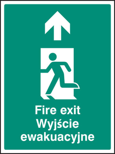 Picture of Fire exit arrow up (English-polish)