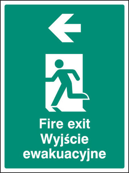 Picture of Fire exit arrow left (English-polish)