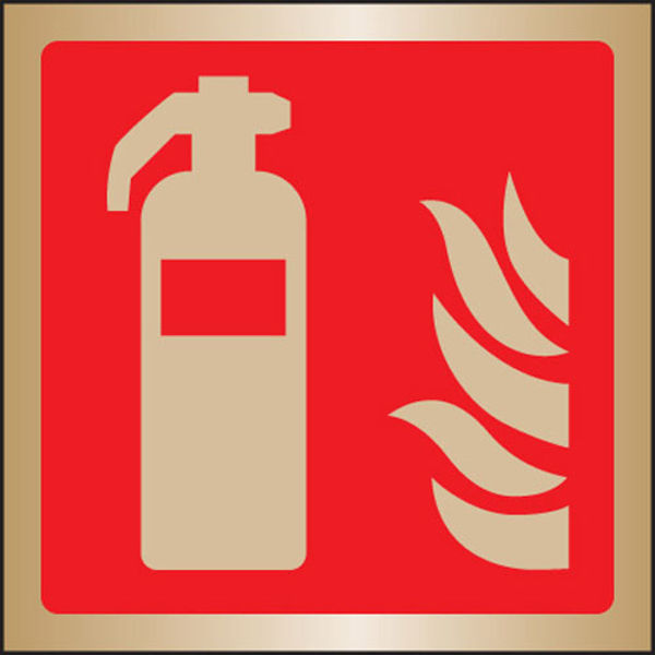 Picture of Extinguisher symbol 175x175mm brass