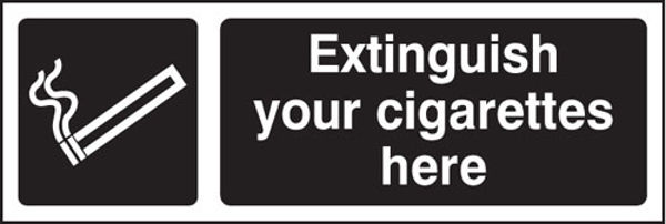 Picture of Extinguish your cigarettes here (white-black)
