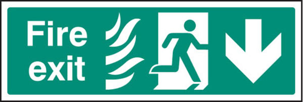 Picture of Fire exit - arrow down HTM