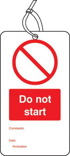 Picture of Do not start off double sided safety tags (pack of 10)