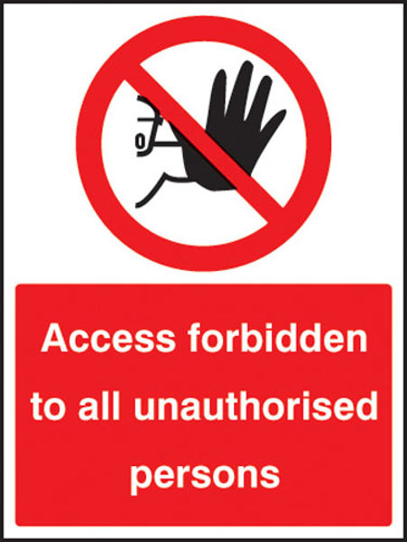 Picture of Access forbidden to all unauthorised persons