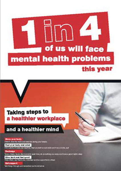 Picture of Workplace Well-Being Taking steps to a healthier workplace poster 420x594mm