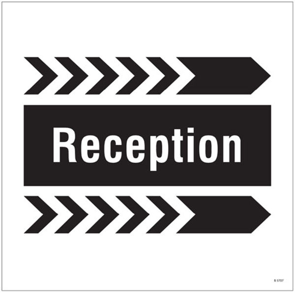 Picture of Reception, arrow right site saver sign 400x400mm