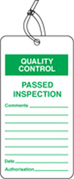 Picture of QC tag passed inspection pk of 10