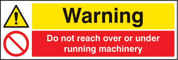 Picture of Warning do not reach over or under running machinery