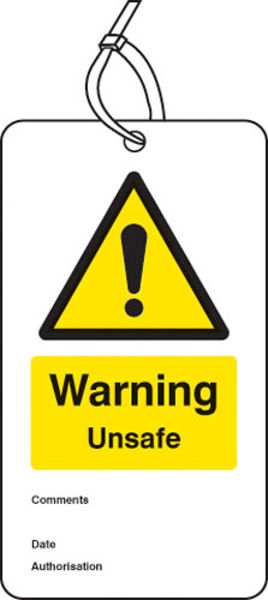 Picture of Warning unsafe double sided safety tags (pack of 10)