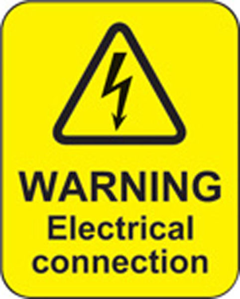 Picture of Warning electrical connection  roll of 100 labels 40x50mm