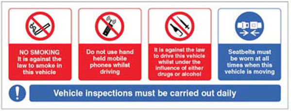 Picture of Vehicle sticker - no smoking, mobile phone, drink-drugs - wear seatbelt