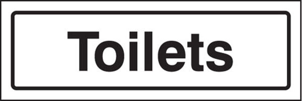 Picture of Toilets visual impact sign 5mm acrylic sign 450x150mm c-w stand off locator