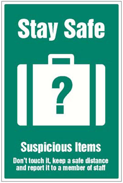 Picture of Stay safe - suspicious items graphic