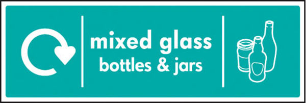 Picture of WRAP Recycling Sign - Mixed glass bottles & jars