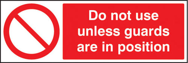 Picture of Do not use unless guards are in position