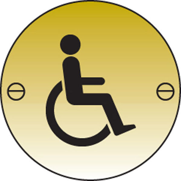 Picture of Disabled symbol 76mm dia brass sign