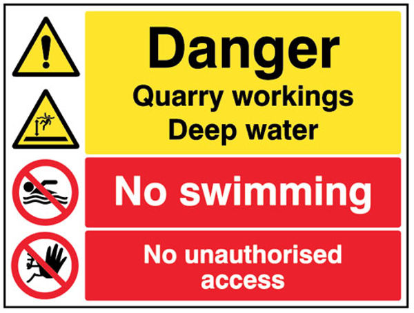 Picture of Danger Quarry workings, deep water, no swimming, keep out