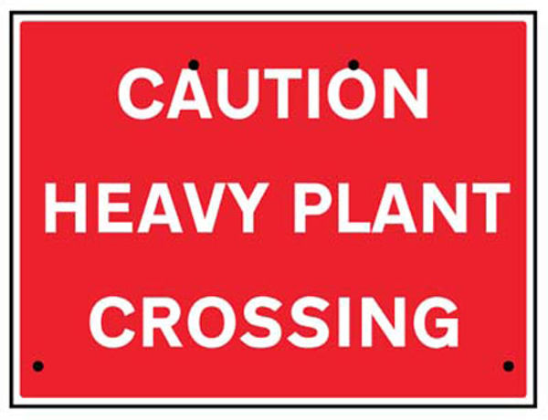 Picture of Caution heavy plant crossing, 600x450mm Re-Flex Sign (3mm reflective polypr