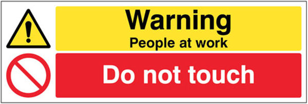 Picture of Warning People at work do not touch