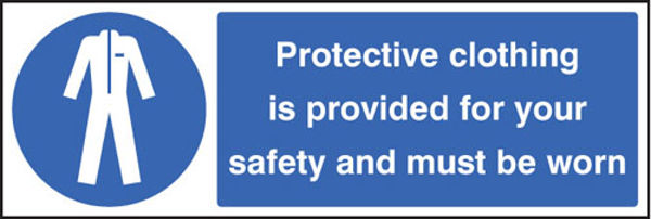 Picture of Protective clothing provided for your safety must be worn
