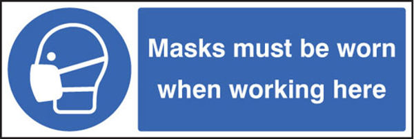 Picture of Masks must be worn when working here