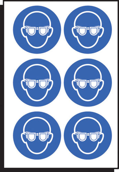 Picture of Eye protection symbol 50mm dia - sheet of 6