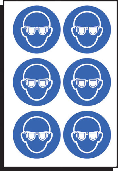 Picture of Eye protection symbol 100mm dia - sheet of 6