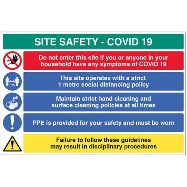 Picture of Site Safety COVID19 - 2metre policy, hand cleaning policy, wear PPE