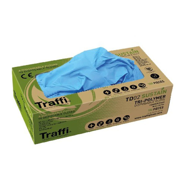 Picture of TD02 Tri Polymer Blend Disposable Glove (x100)