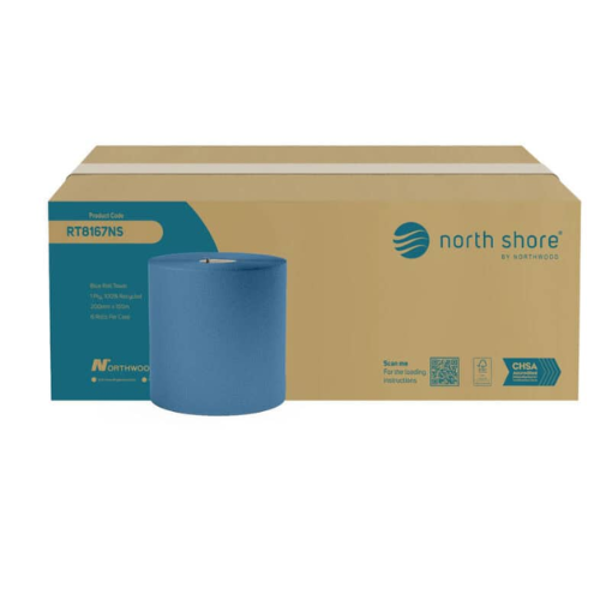 Picture of North Shore 1ply Blue Emb. Recycled Roll Towel (6)